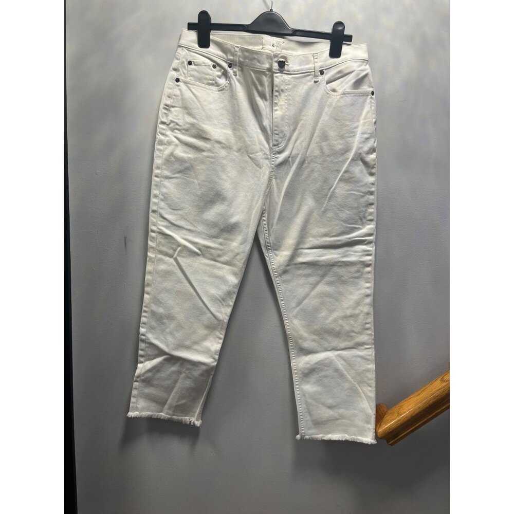 Lou& Gray High Waist Straight Crop White Jeans Size 33 P